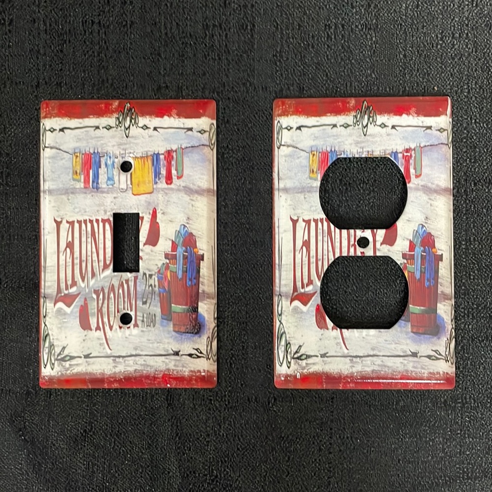 NWOT Metal “Laundry” Light Switch & Outlet Covers